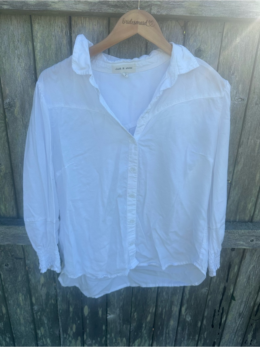 cloth & stone White Button-Front Cotton Blouse